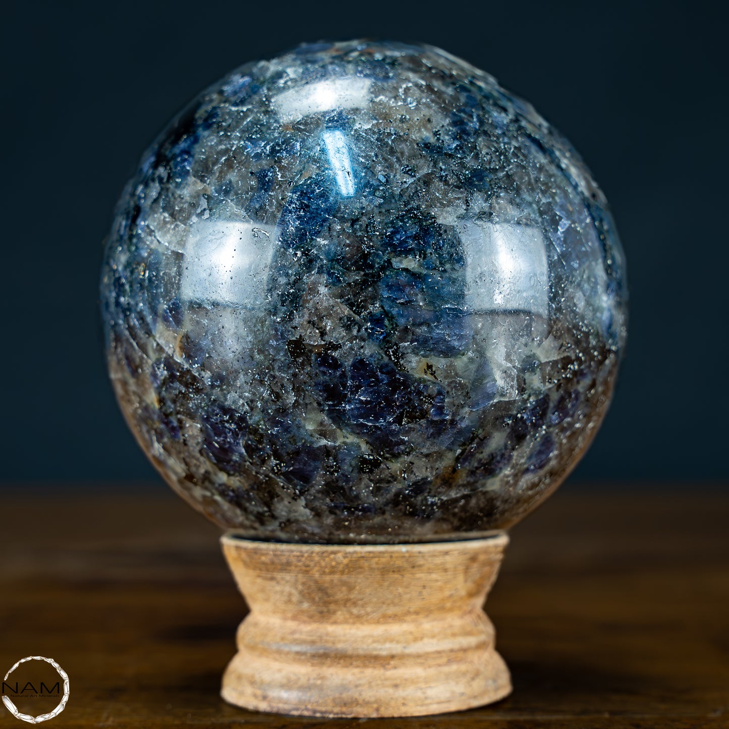 Natürliche Blaue Cordierit-Kristall Kugel, Spitzenqualität - 729,78g - 80mm