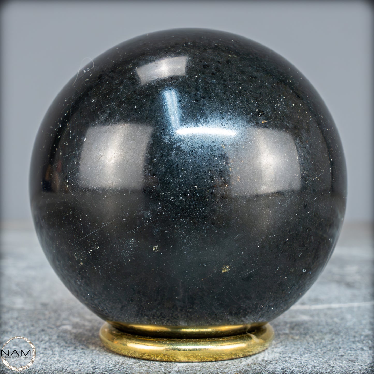 Schwarze Tourmalin-Kristall Kugel aus Brasilien - 650,91g - 75mm