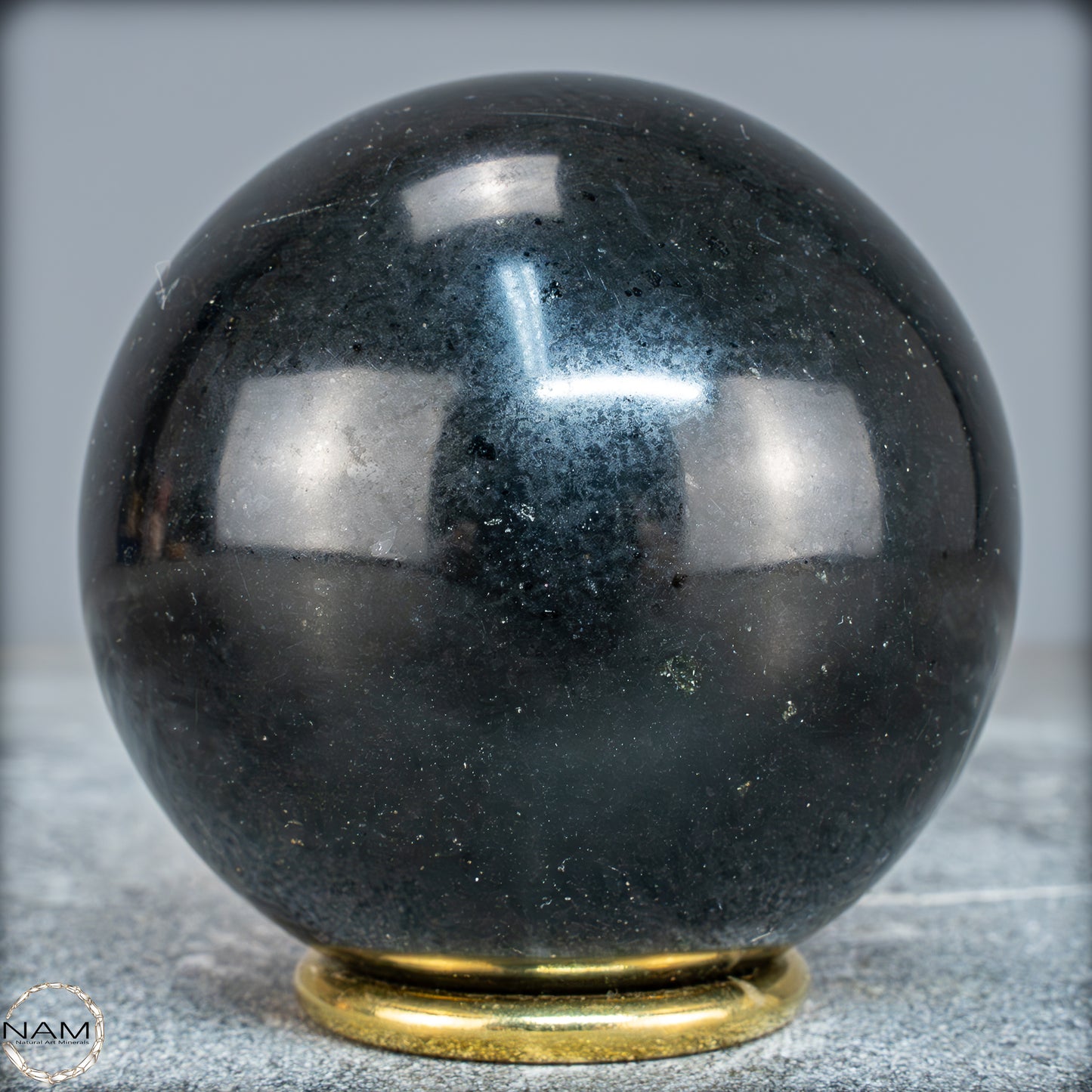 Schwarze Tourmalin-Kristall Kugel aus Brasilien - 650,91g - 75mm