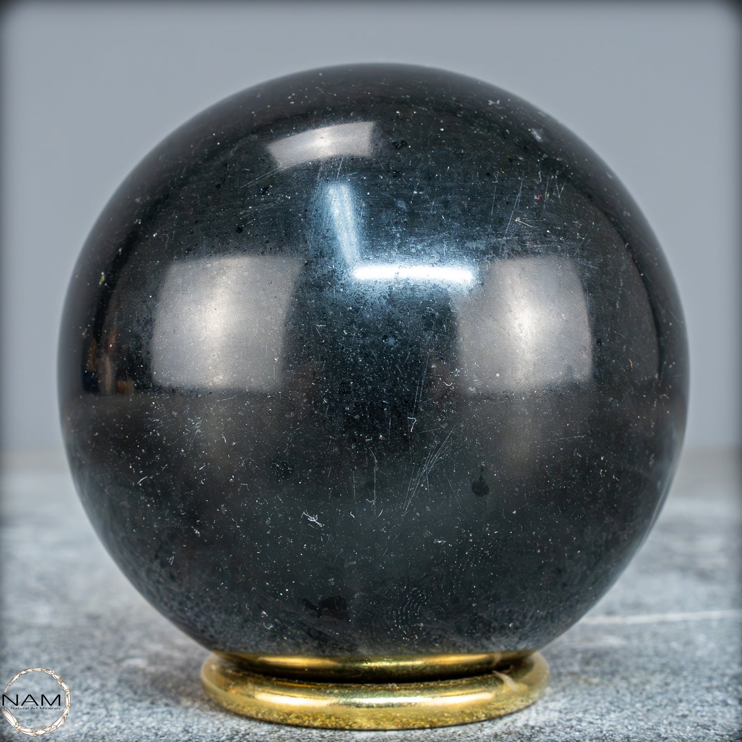 Schwarze Tourmalin-Kristall Kugel aus Brasilien - 650,91g - 75mm