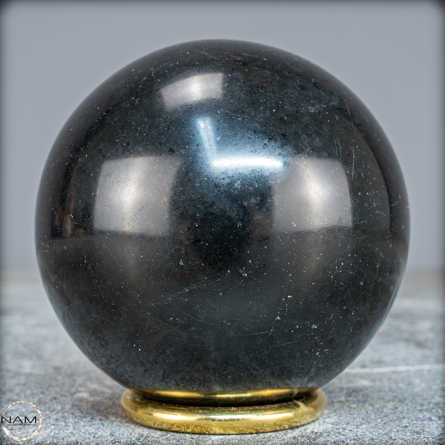 Schwarze Tourmalin-Kristall Kugel aus Brasilien - 650,91g - 75mm