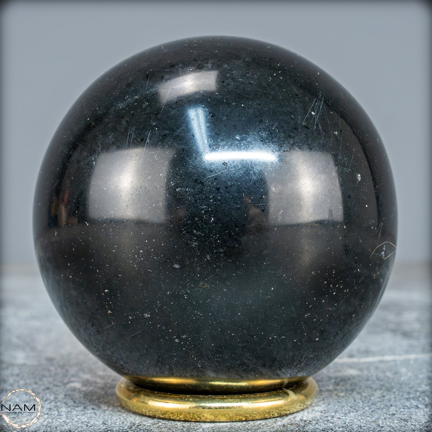Schwarze Tourmalin-Kristall Kugel aus Brasilien - 650,91g - 75mm