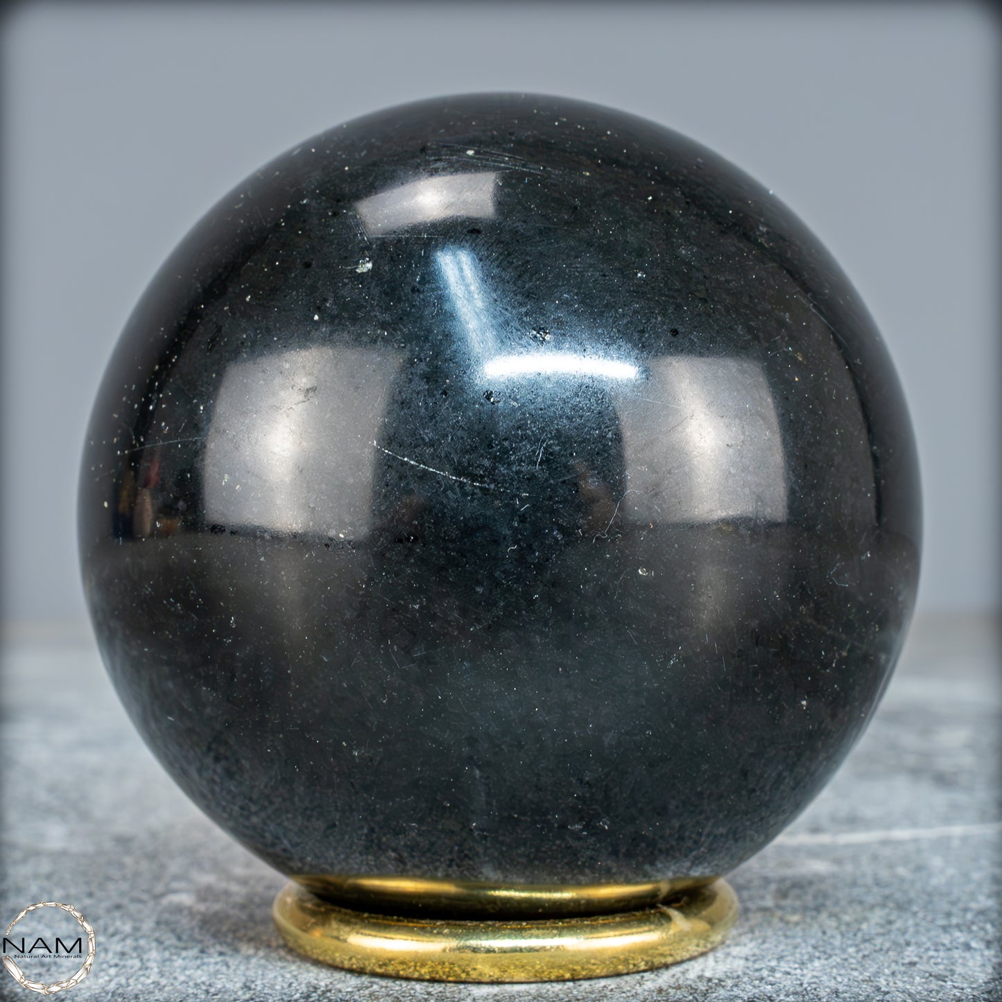 Schwarze Tourmalin-Kristall Kugel aus Brasilien - 650,91g - 75mm