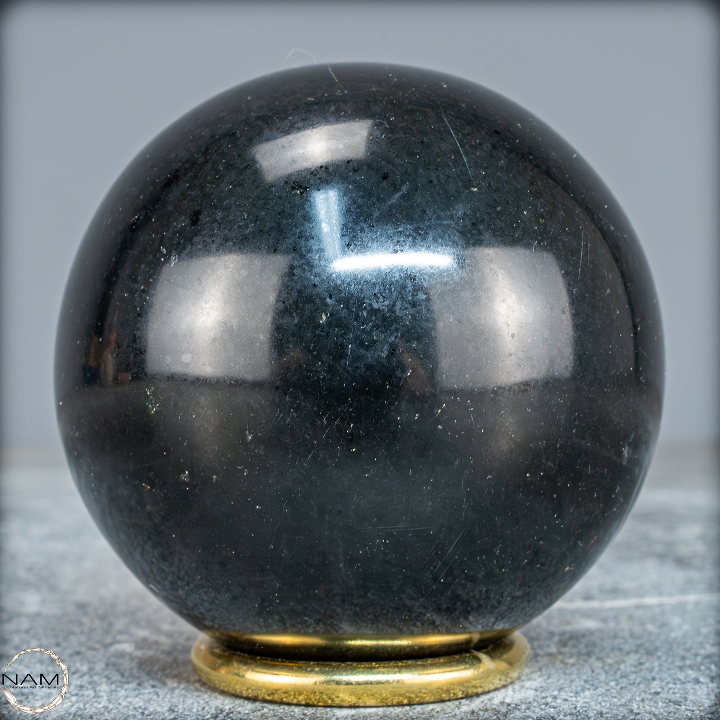 Schwarze Tourmalin-Kristall Kugel aus Brasilien - 650,91g - 75mm