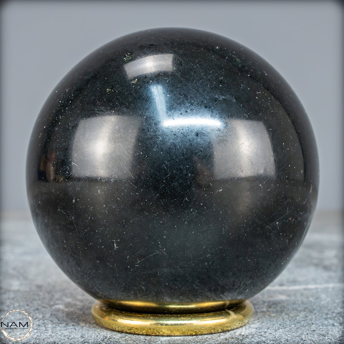 Schwarze Tourmalin-Kristall Kugel aus Brasilien - 650,91g - 75mm