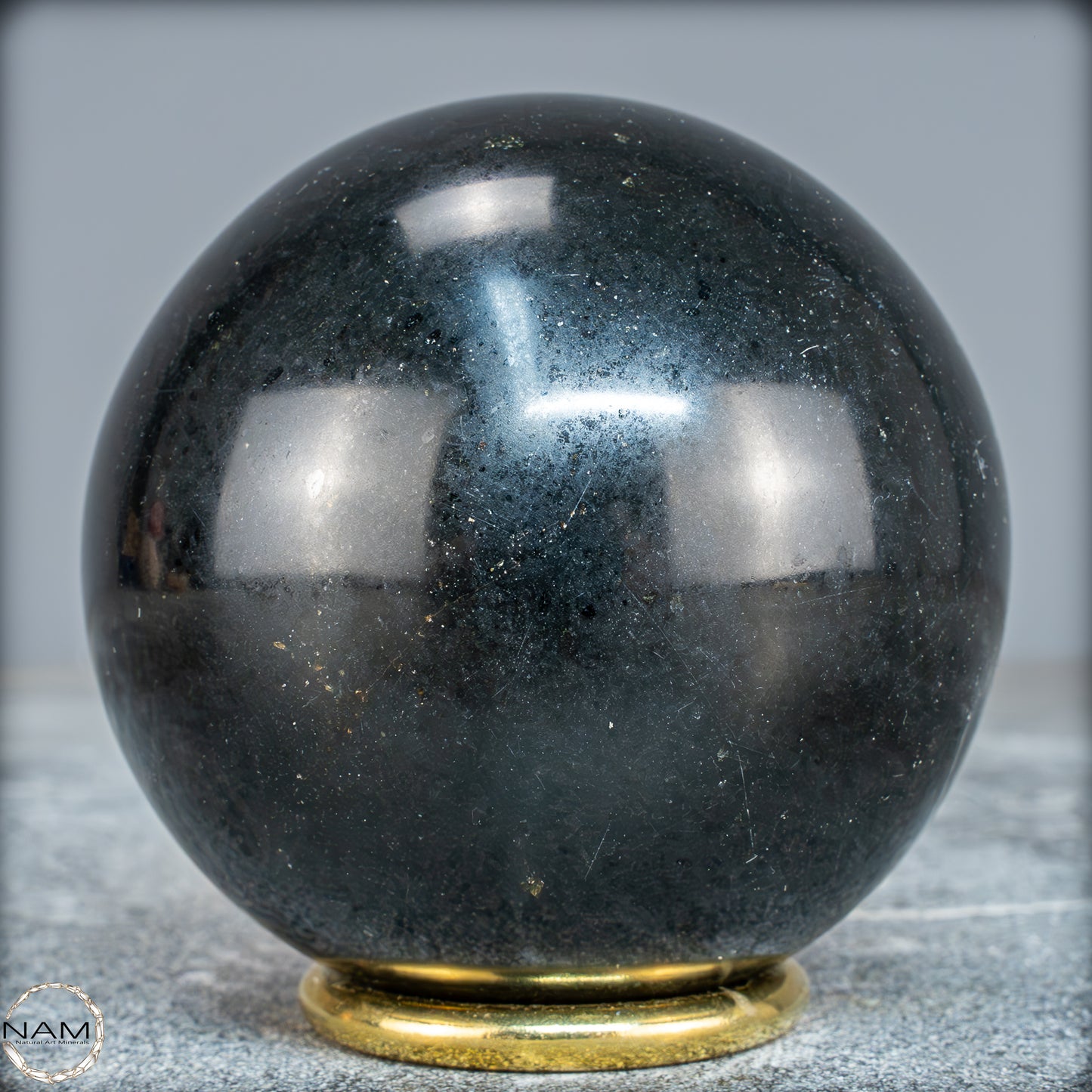 Schwarze Tourmalin-Kristall Kugel aus Brasilien - 650,91g - 75mm