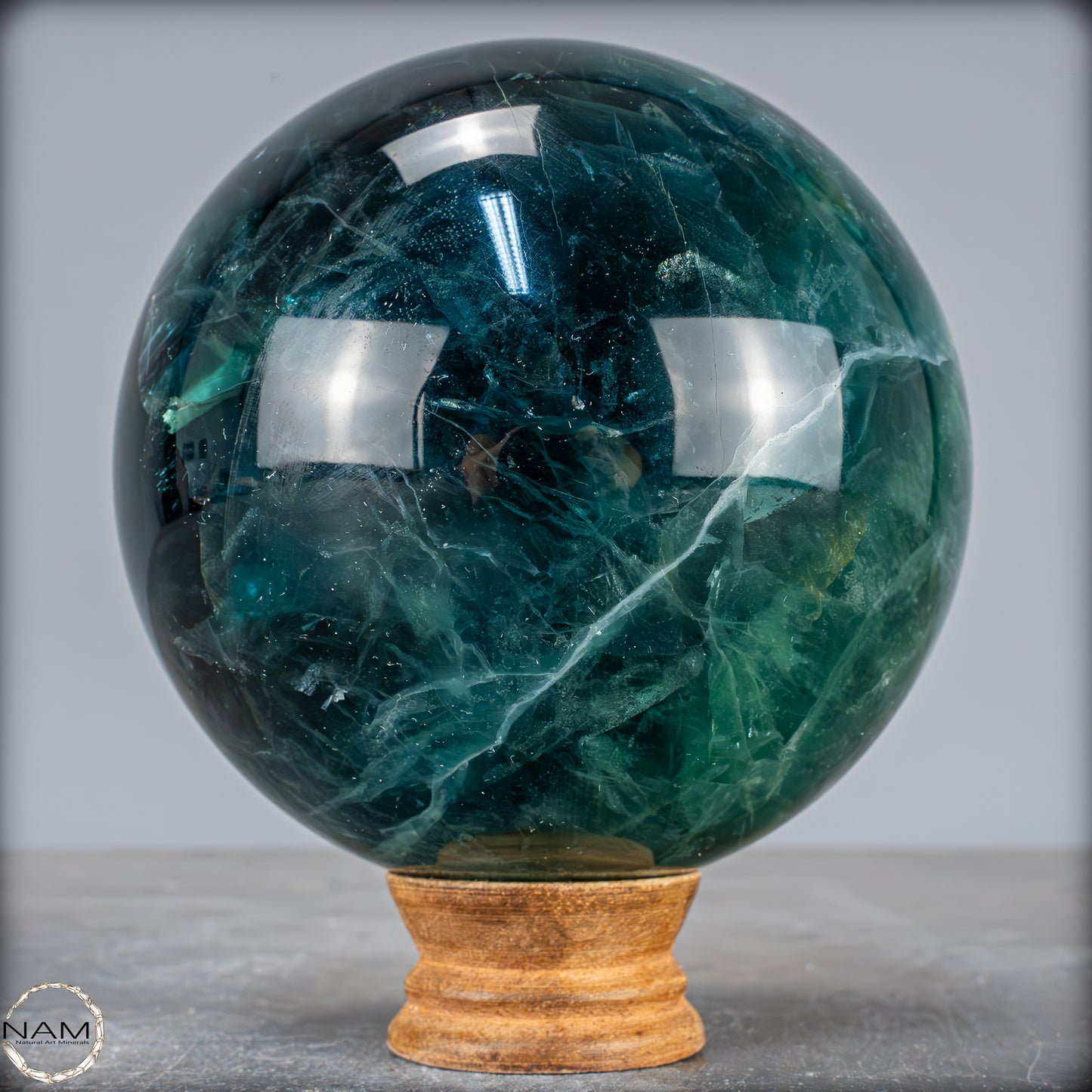 Natürliche Grüne Fluorit Kristallkugel, China - 2632,91g - 123mm