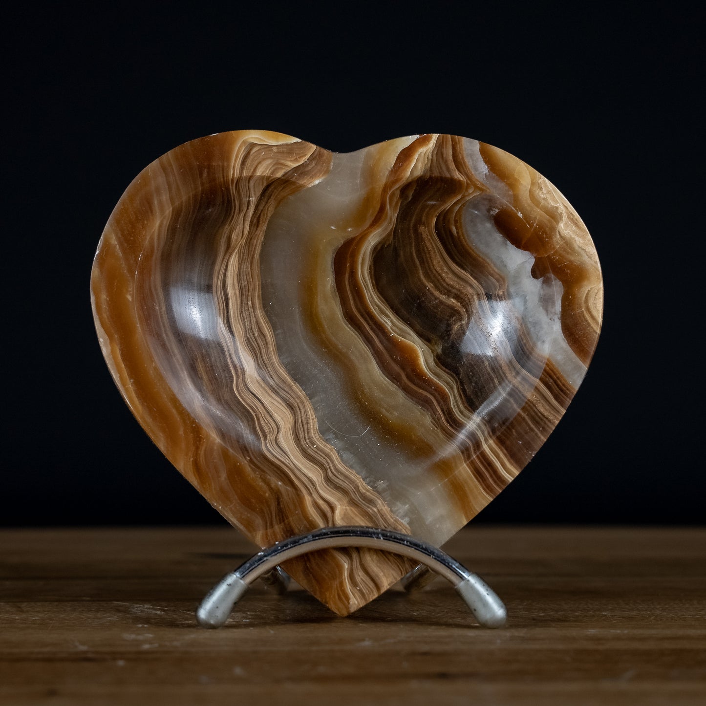 Natürliche Aragonit Schale, Schüssel Herzform - 815,29g