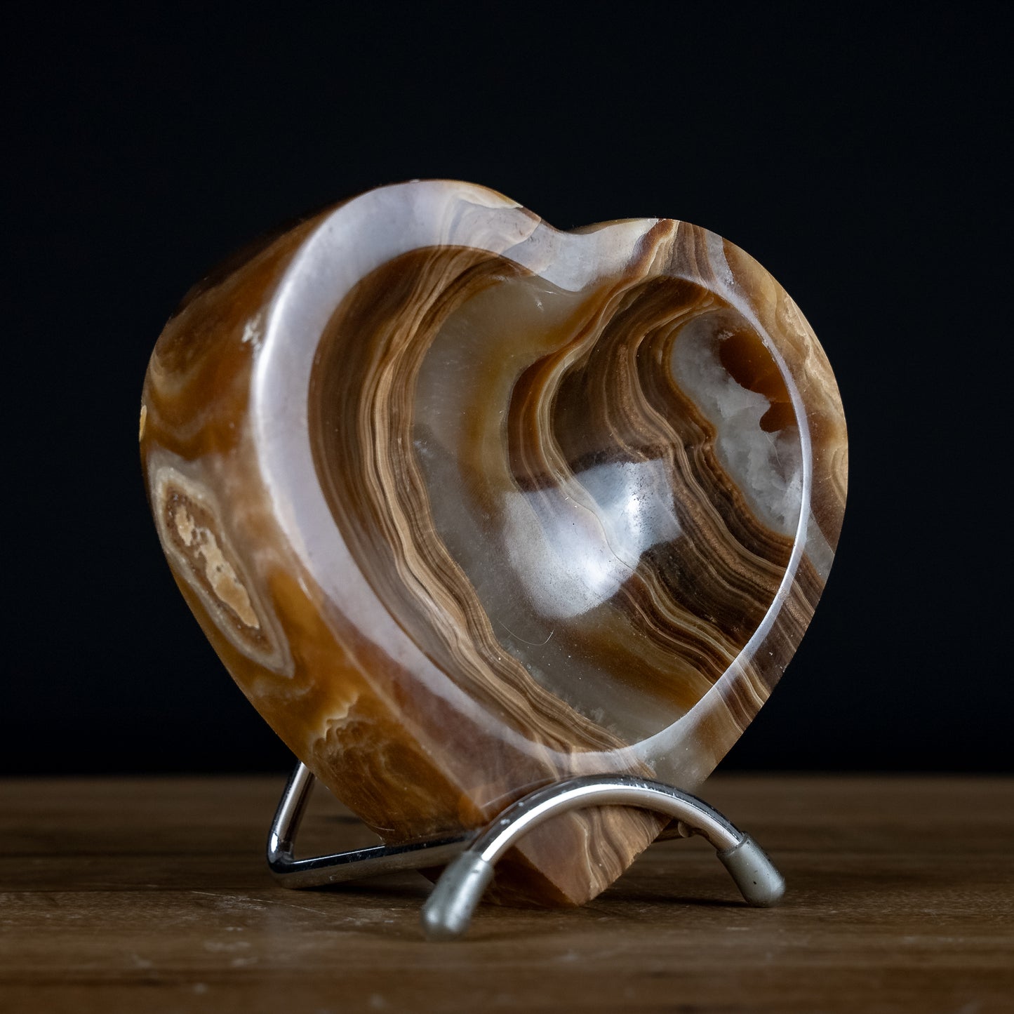 Natürliche Aragonit Schale, Schüssel Herzform - 815,29g