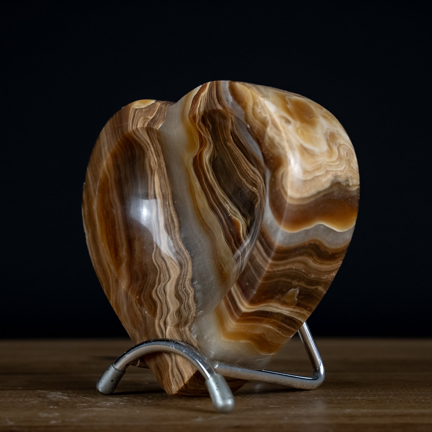 Natürliche Aragonit Schale, Schüssel Herzform - 815,29g