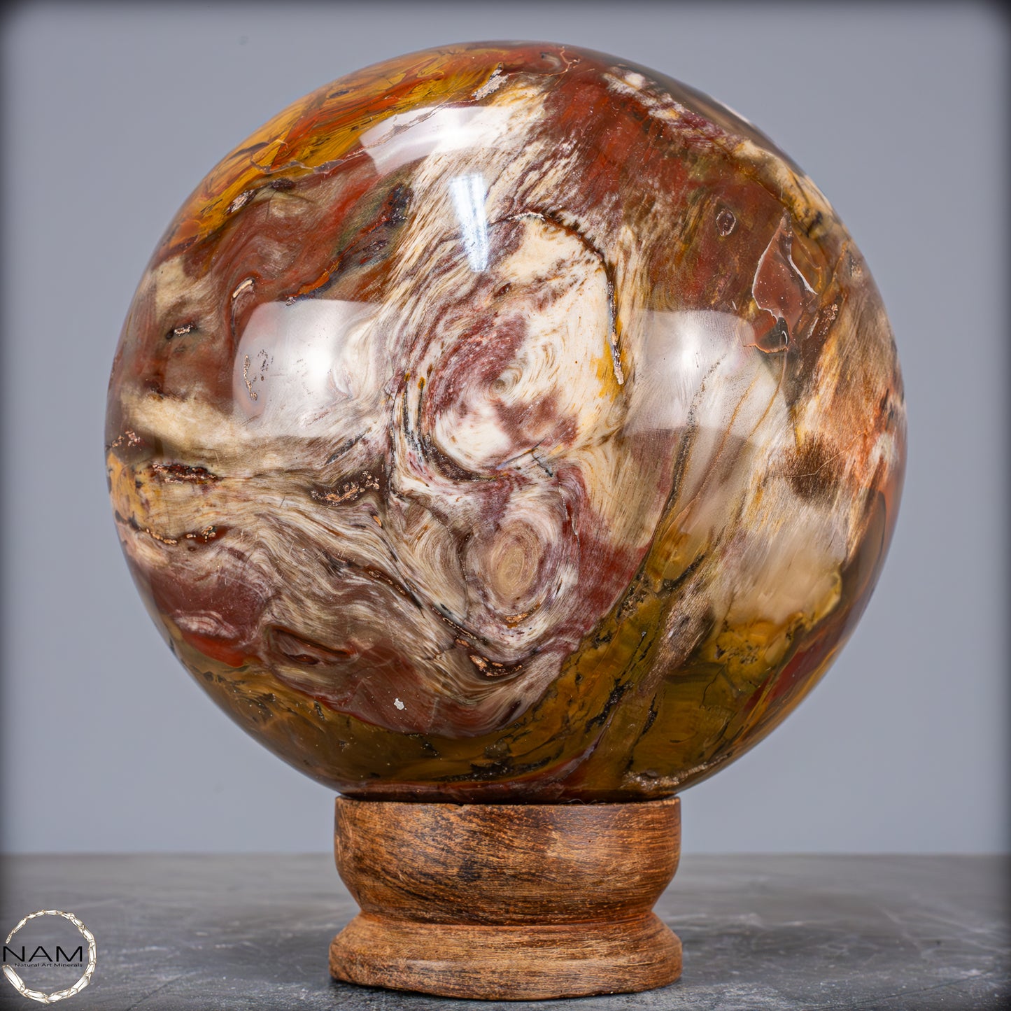 Natürliche Kristall-Kugel aus Versteinertem Holz - 6496,66g - 173mm
