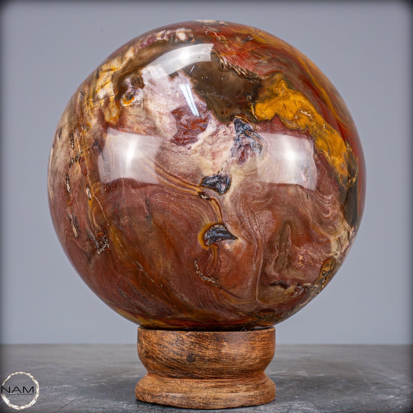 Natürliche Kristall-Kugel aus Versteinertem Holz - 6496,66g - 173mm