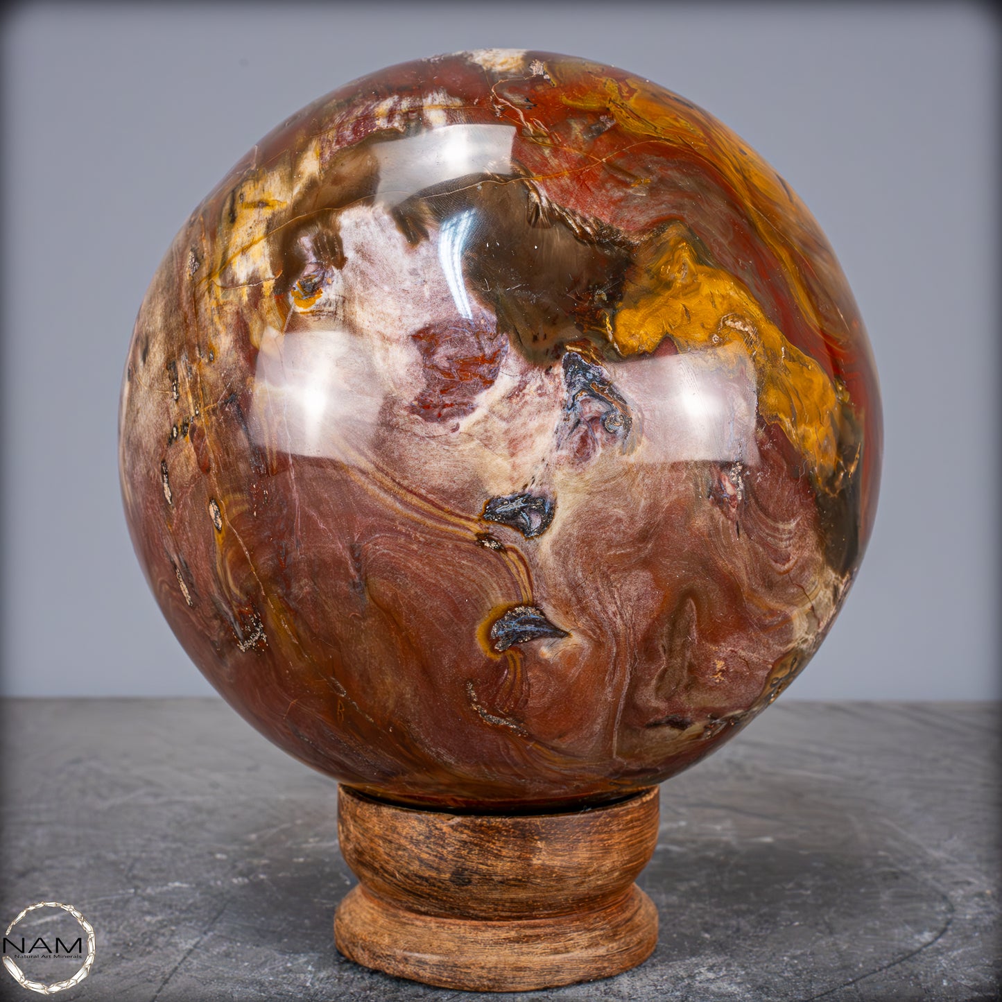 Natürliche Kristall-Kugel aus Versteinertem Holz - 6496,66g - 173mm