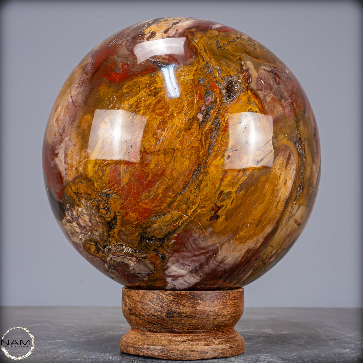 Natürliche Kristall-Kugel aus Versteinertem Holz - 6496,66g - 173mm