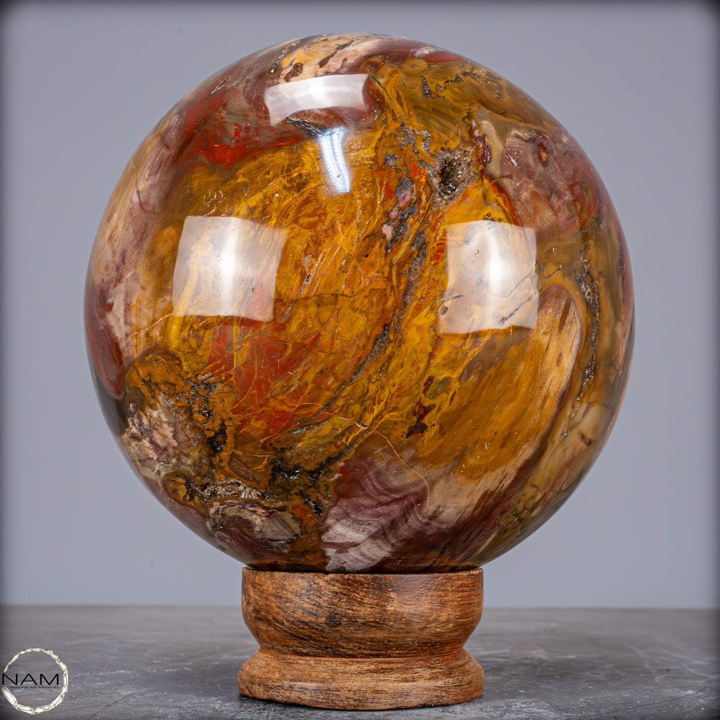 Natürliche Kristall-Kugel aus Versteinertem Holz - 6496,66g - 173mm