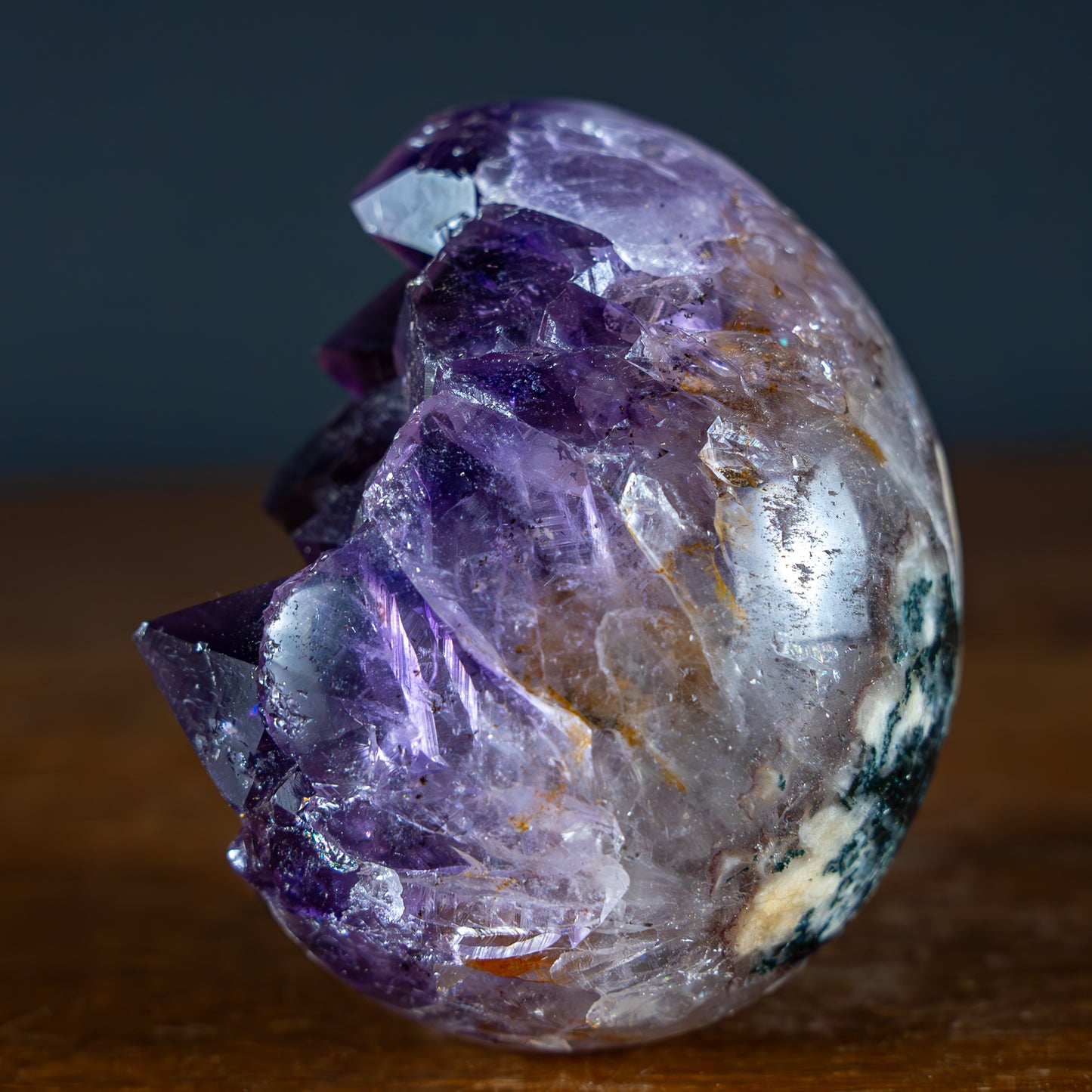 Wunderschönes Lila-Grünes Amethyst Ei Druse – 187,59g