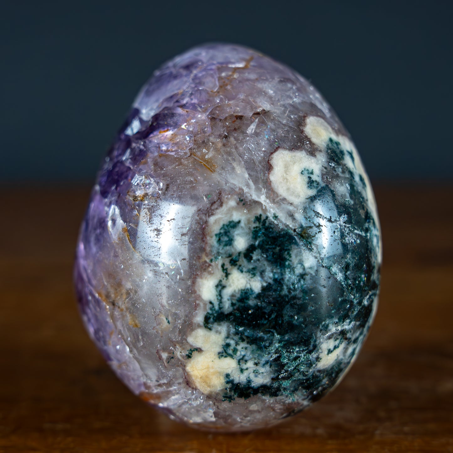 Wunderschönes Lila-Grünes Amethyst Ei Druse – 187,59g