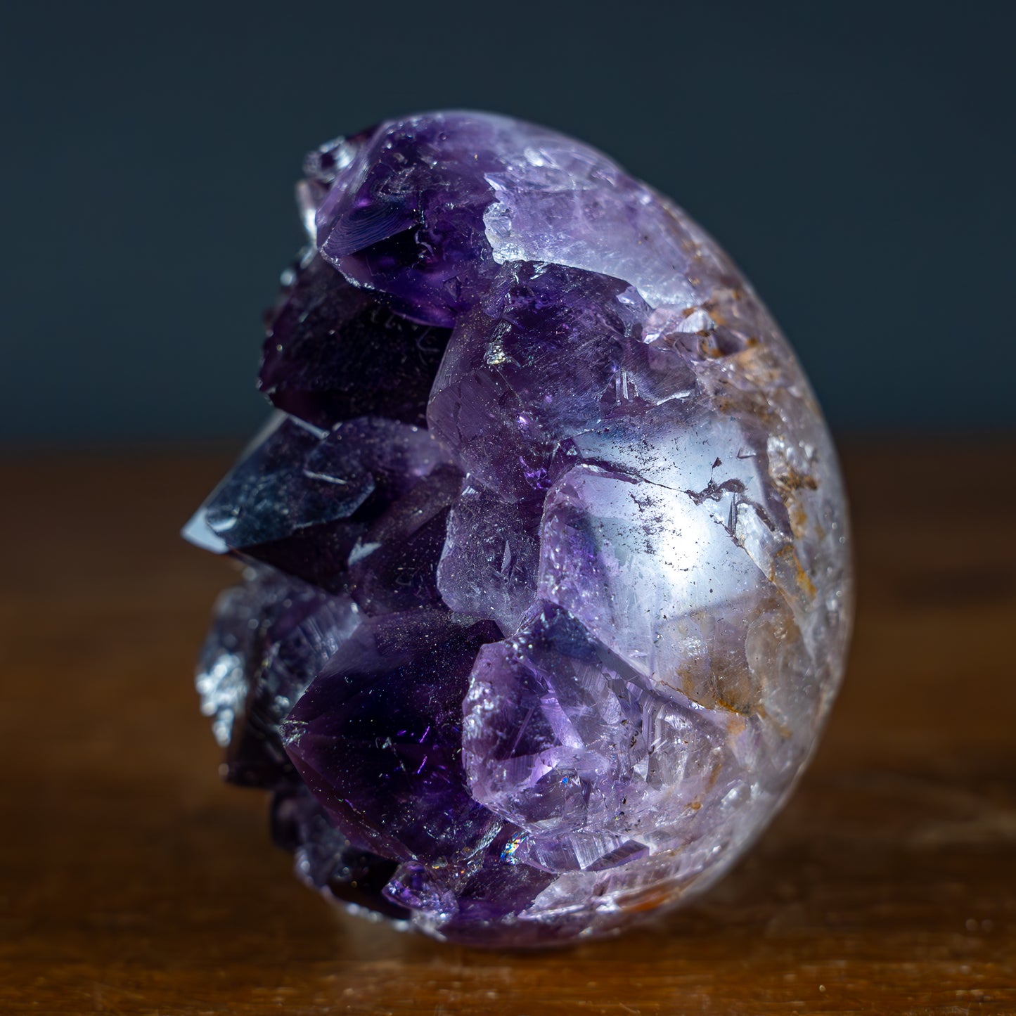 Wunderschönes Lila-Grünes Amethyst Ei Druse – 187,59g