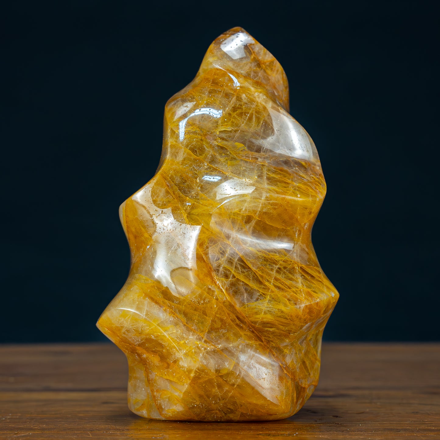 Natürliche Golden Healer Quarz-Kristall Flamme - 1297,51g