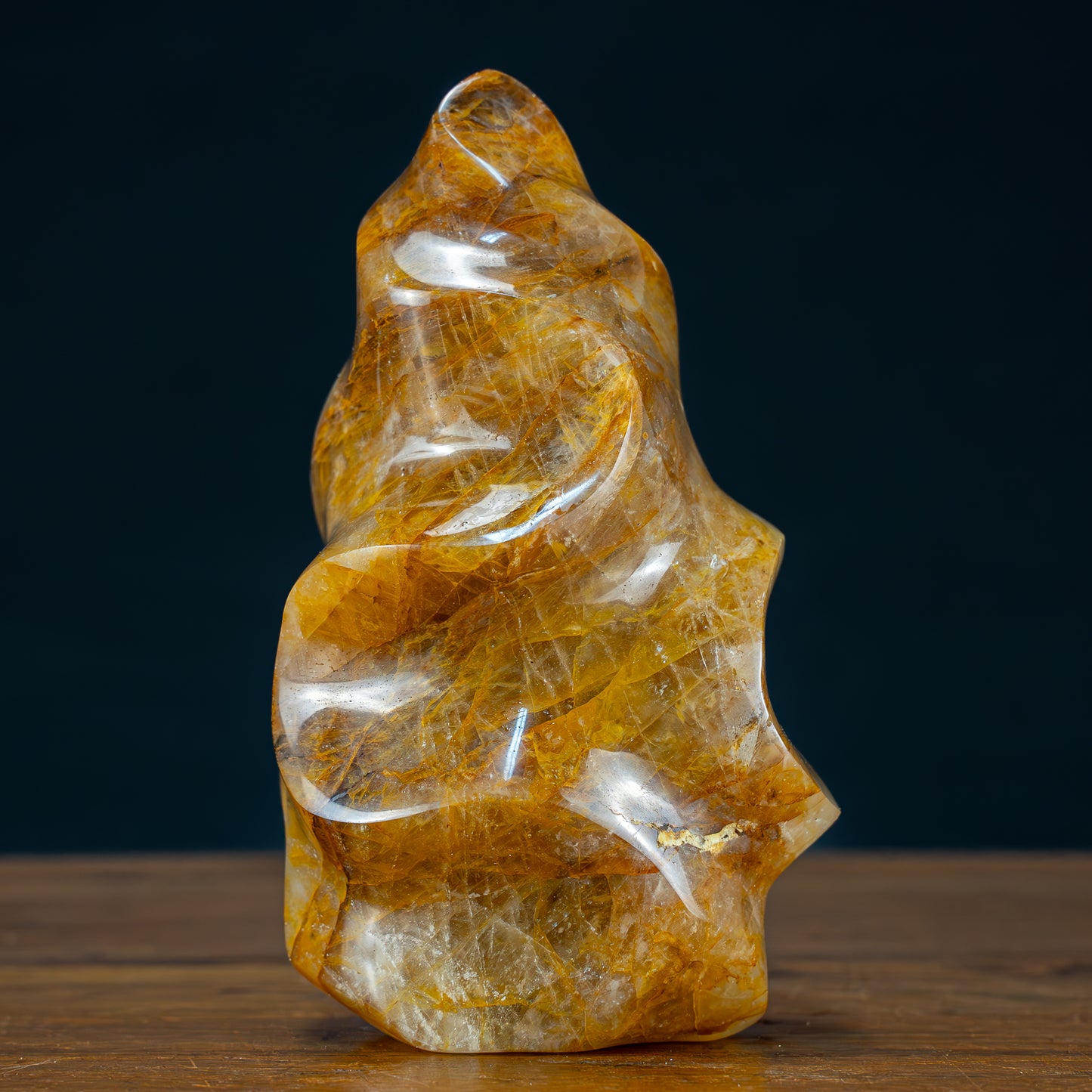 Natürliche Golden Healer Quarz-Kristall Flamme - 1297,51g