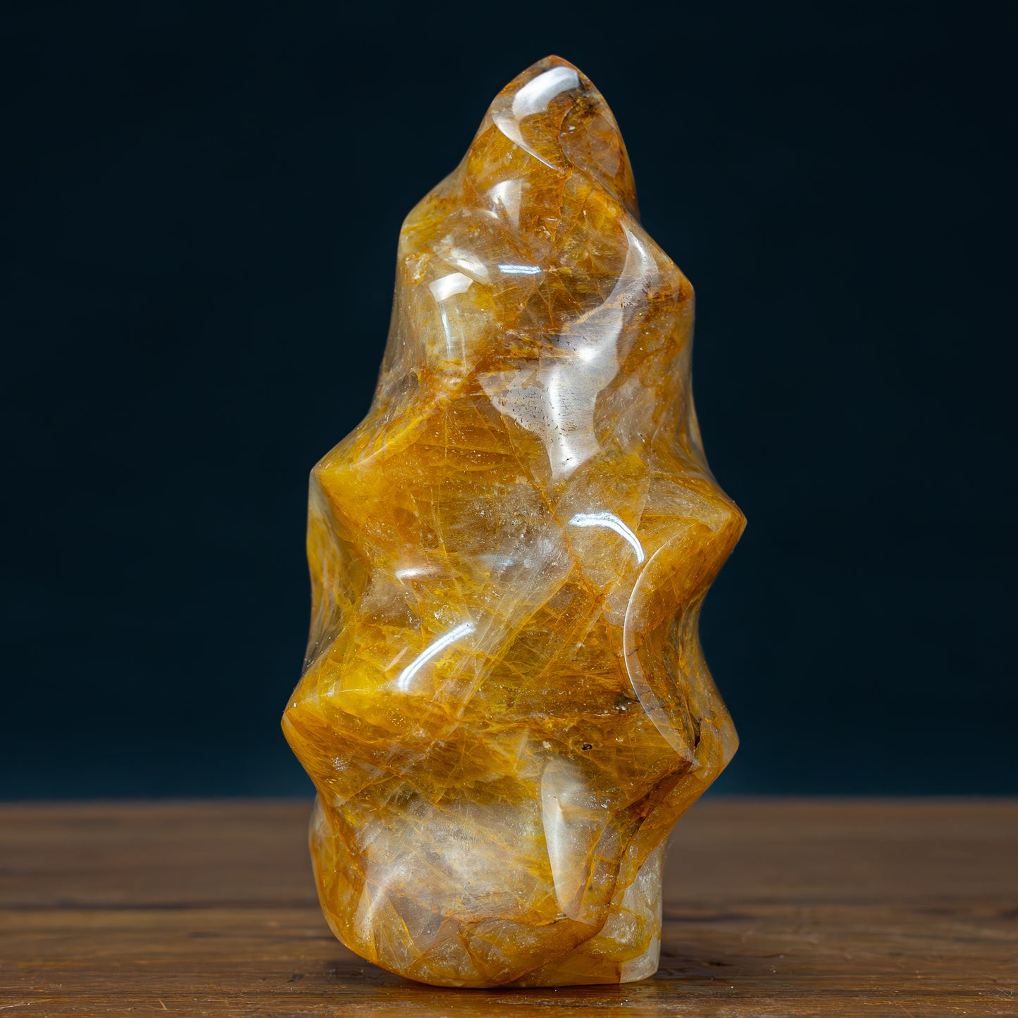 Natürliche Golden Healer Quarz-Kristall Flamme - 1297,51g