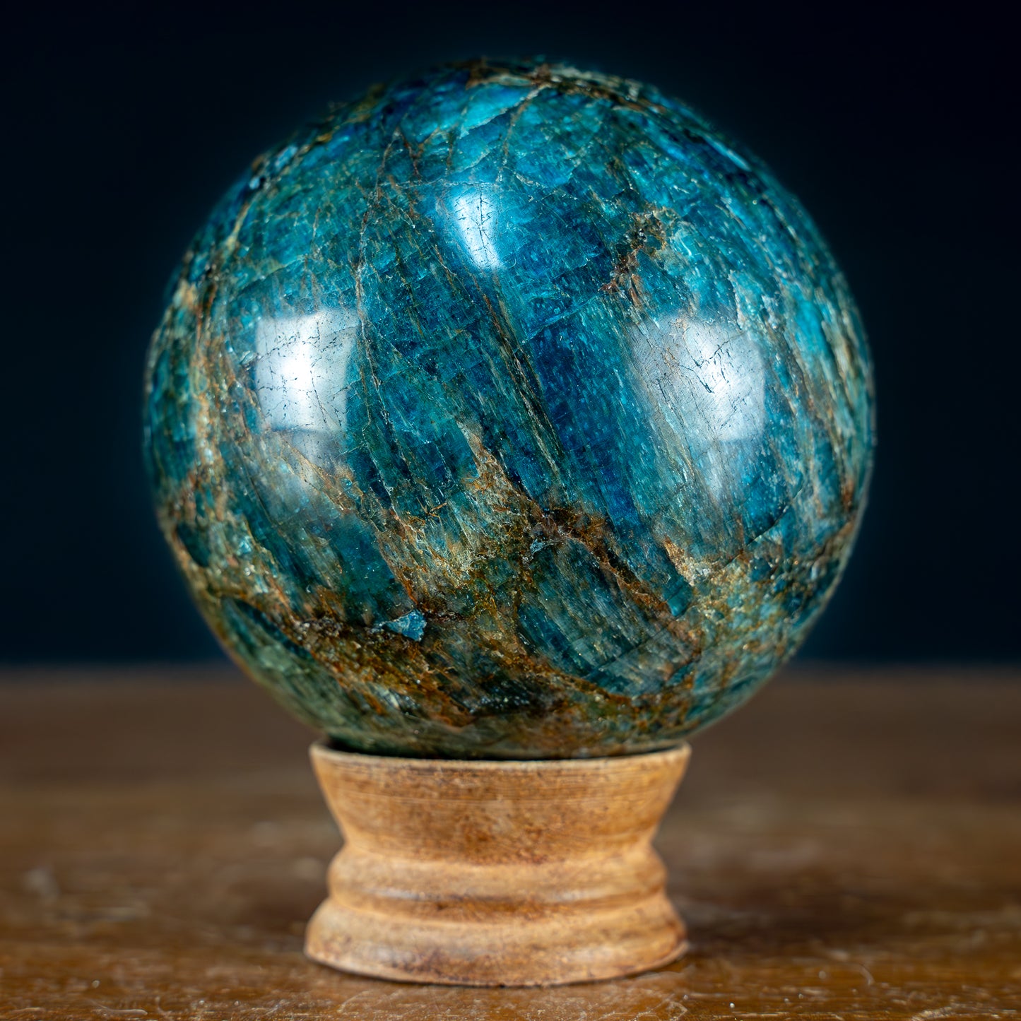 Natürliche Blaue Apatit Kugel - 955,23g - 84mm