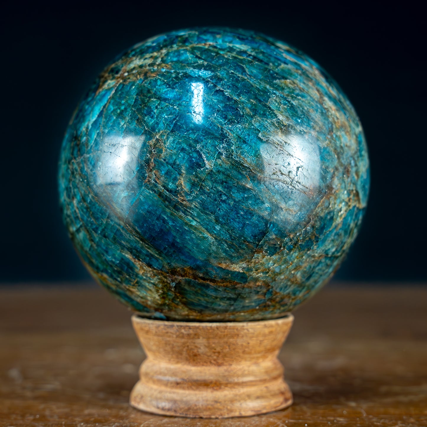 Natürliche Blaue Apatit Kugel - 955,23g - 84mm
