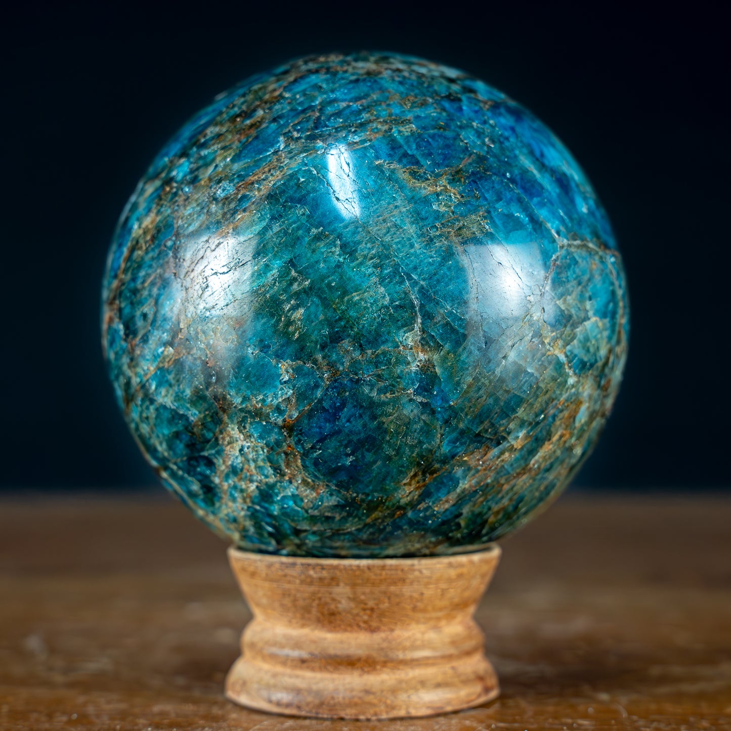 Natürliche Blaue Apatit Kugel - 955,23g - 84mm