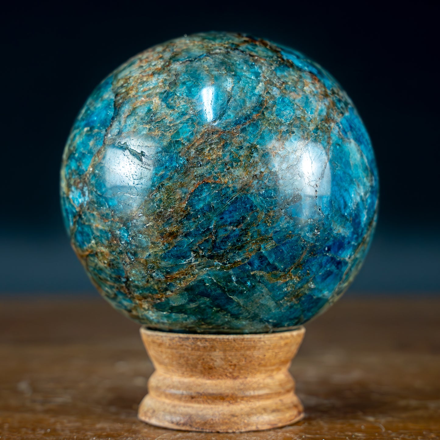 Natürliche Blaue Apatit Kugel - 955,23g - 84mm