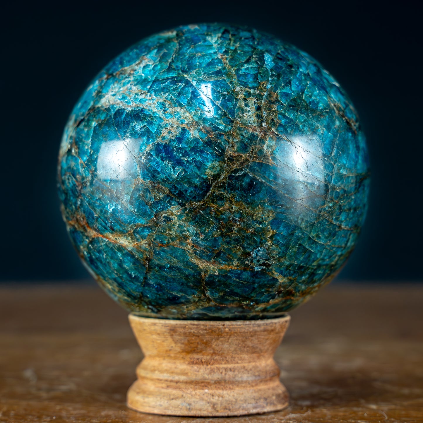 Natürliche Blaue Apatit Kugel - 955,23g - 84mm