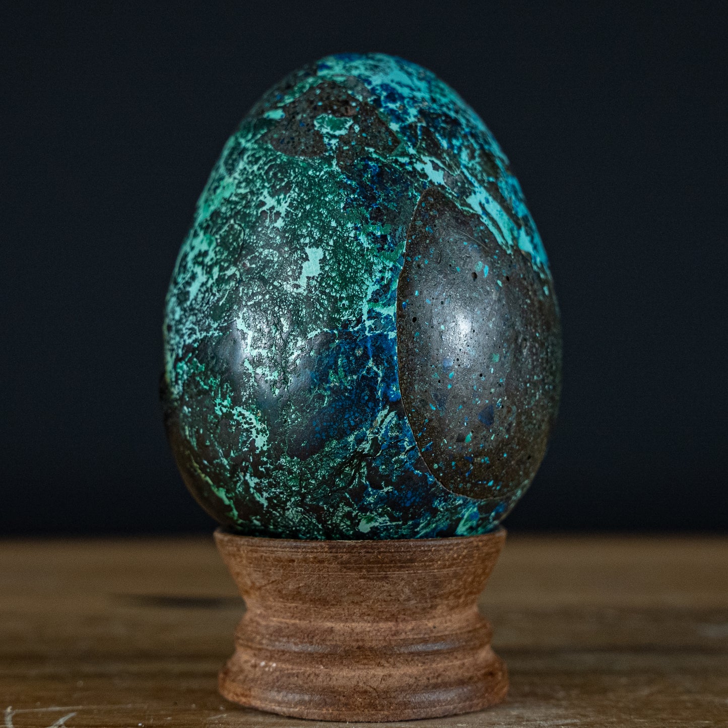 Azurit, Malachit & Chrysokoll Ei - 300,03g - 77x58x57mm