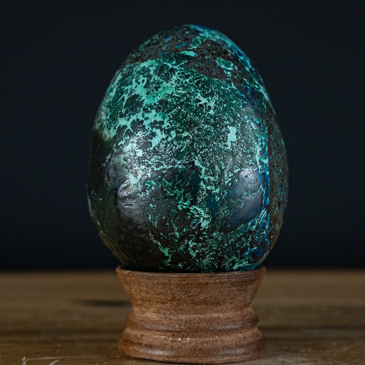 Azurit, Malachit & Chrysokoll Ei - 300,03g - 77x58x57mm