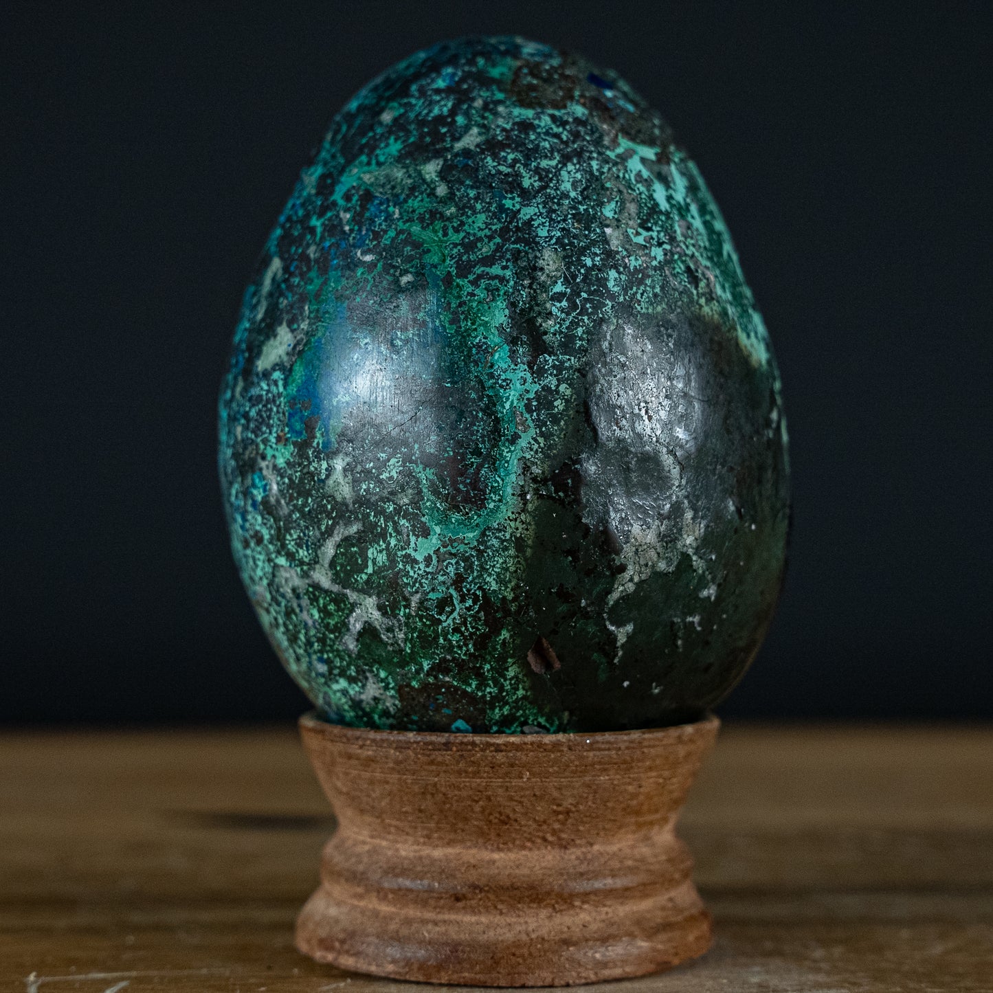 Azurit, Malachit & Chrysokoll Ei - 300,03g - 77x58x57mm