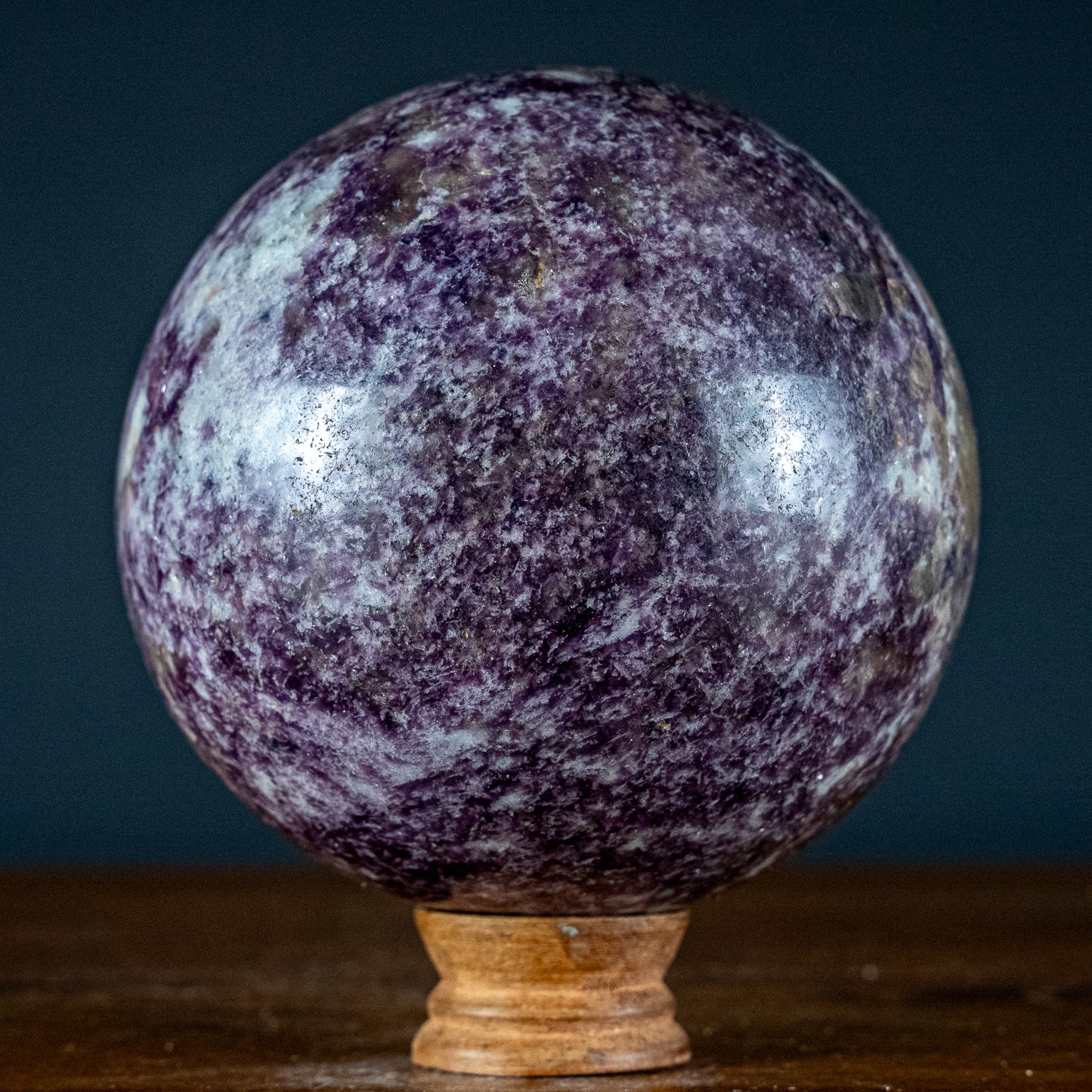 Lepidolith Kugel mit Grünen Tourmalin, sehr selten - 3683,31g - 145mm