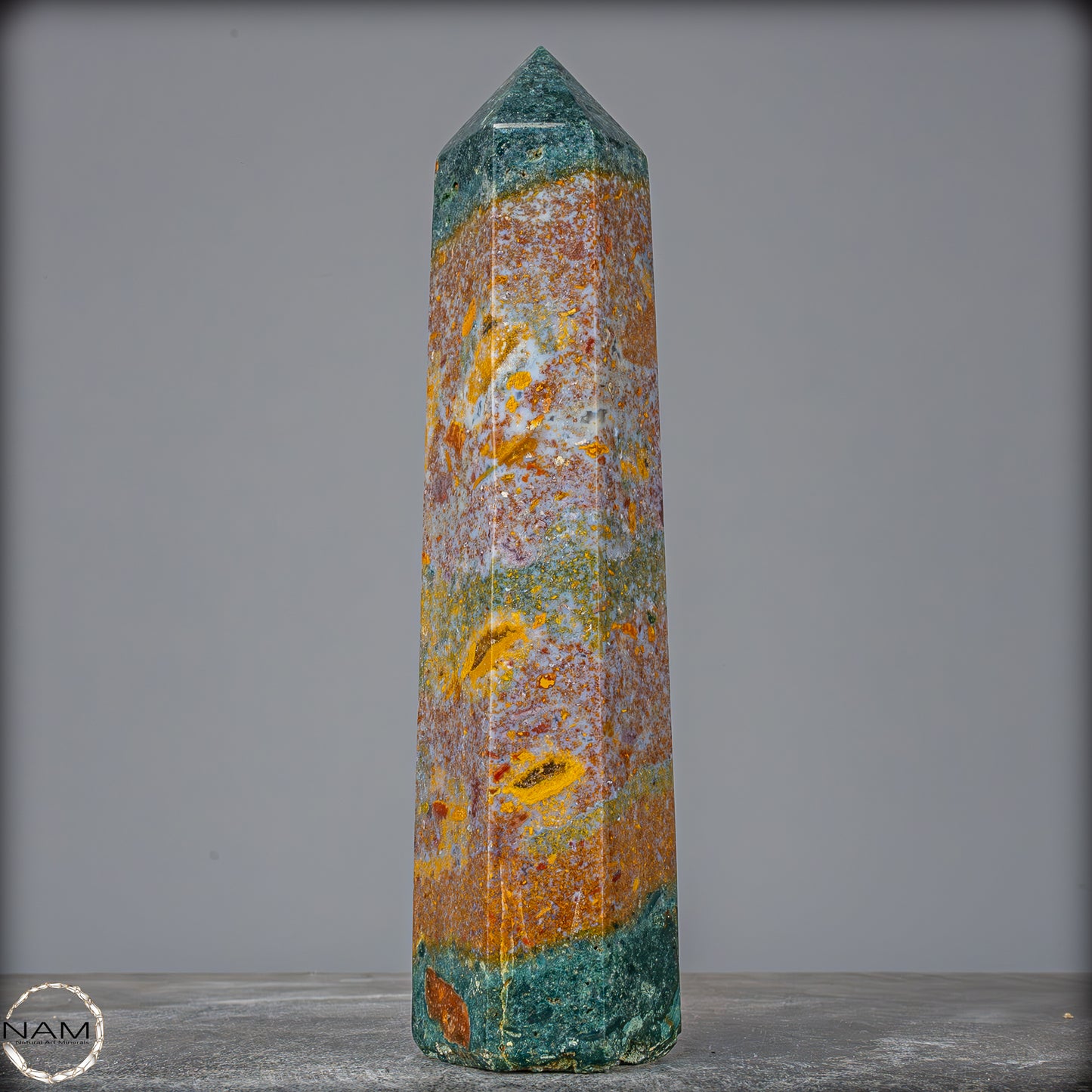 Natürlicher Jaspis-Achat Kristall Obelisk - 954,78g