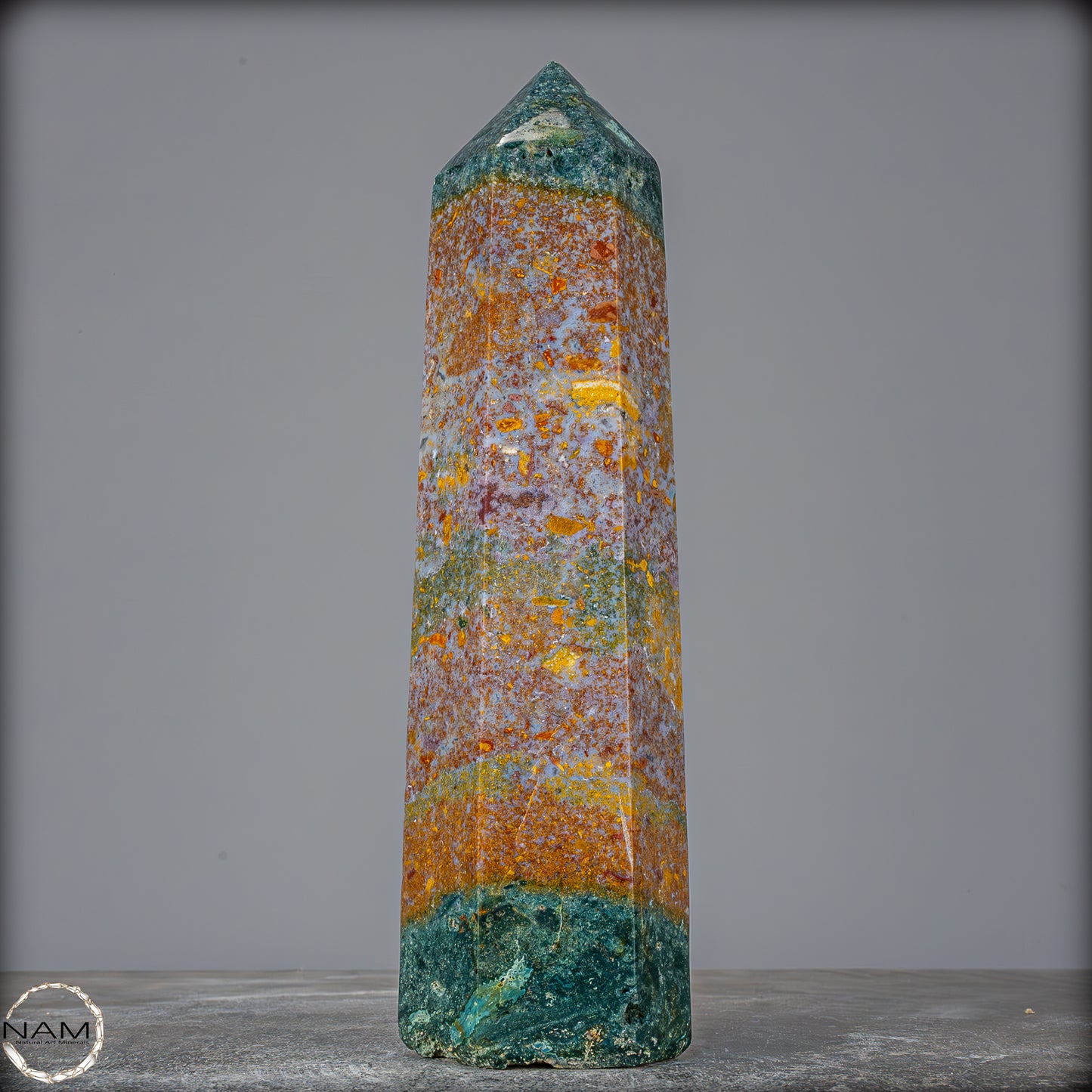Natürlicher Jaspis-Achat Kristall Obelisk - 954,78g