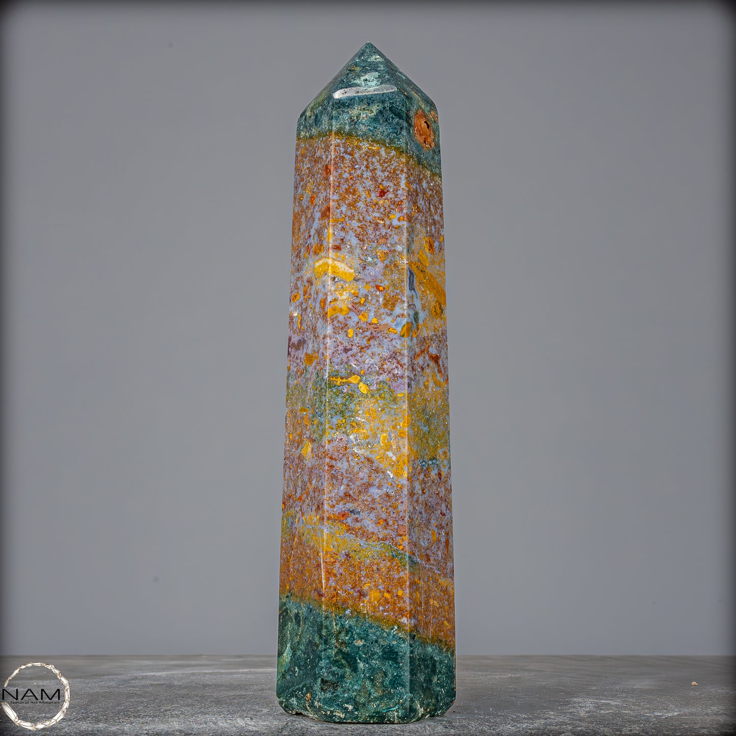 Natürlicher Jaspis-Achat Kristall Obelisk - 954,78g
