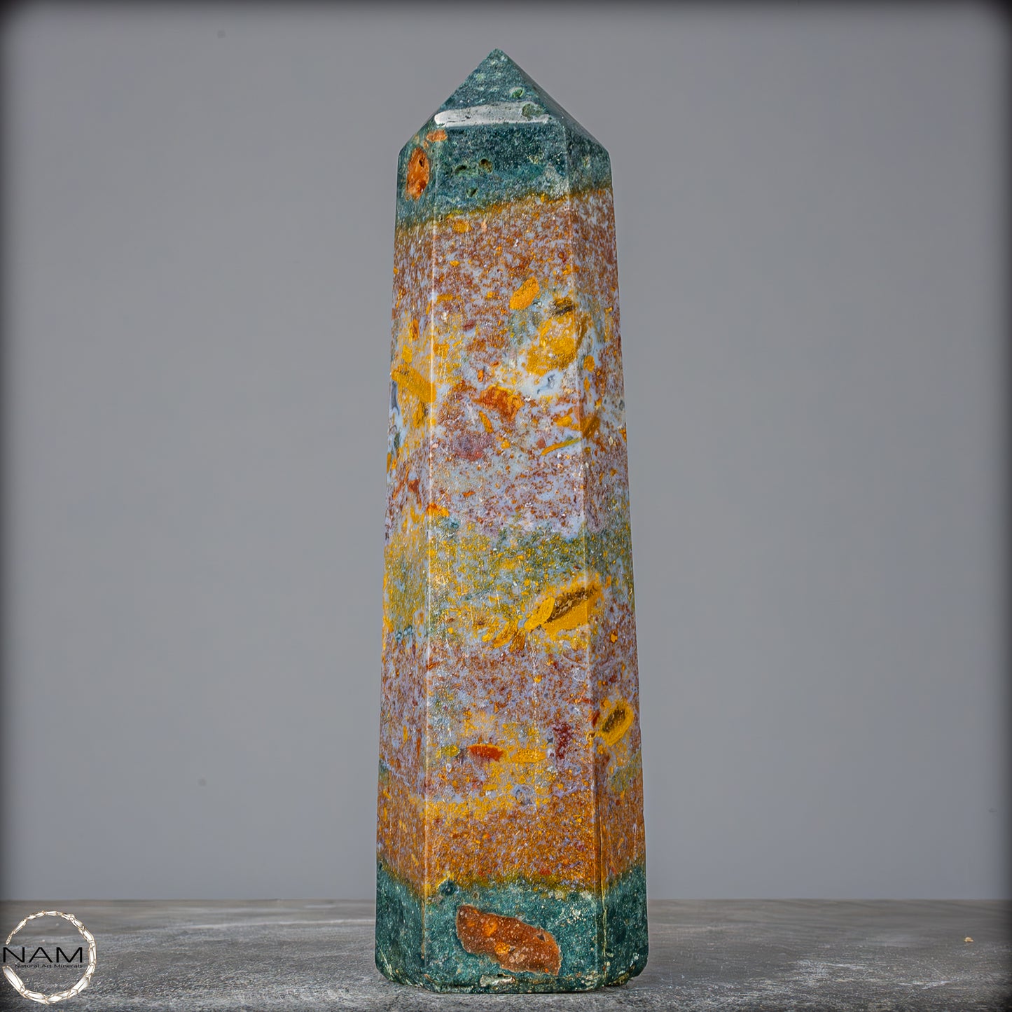 Natürlicher Jaspis-Achat Kristall Obelisk - 954,78g