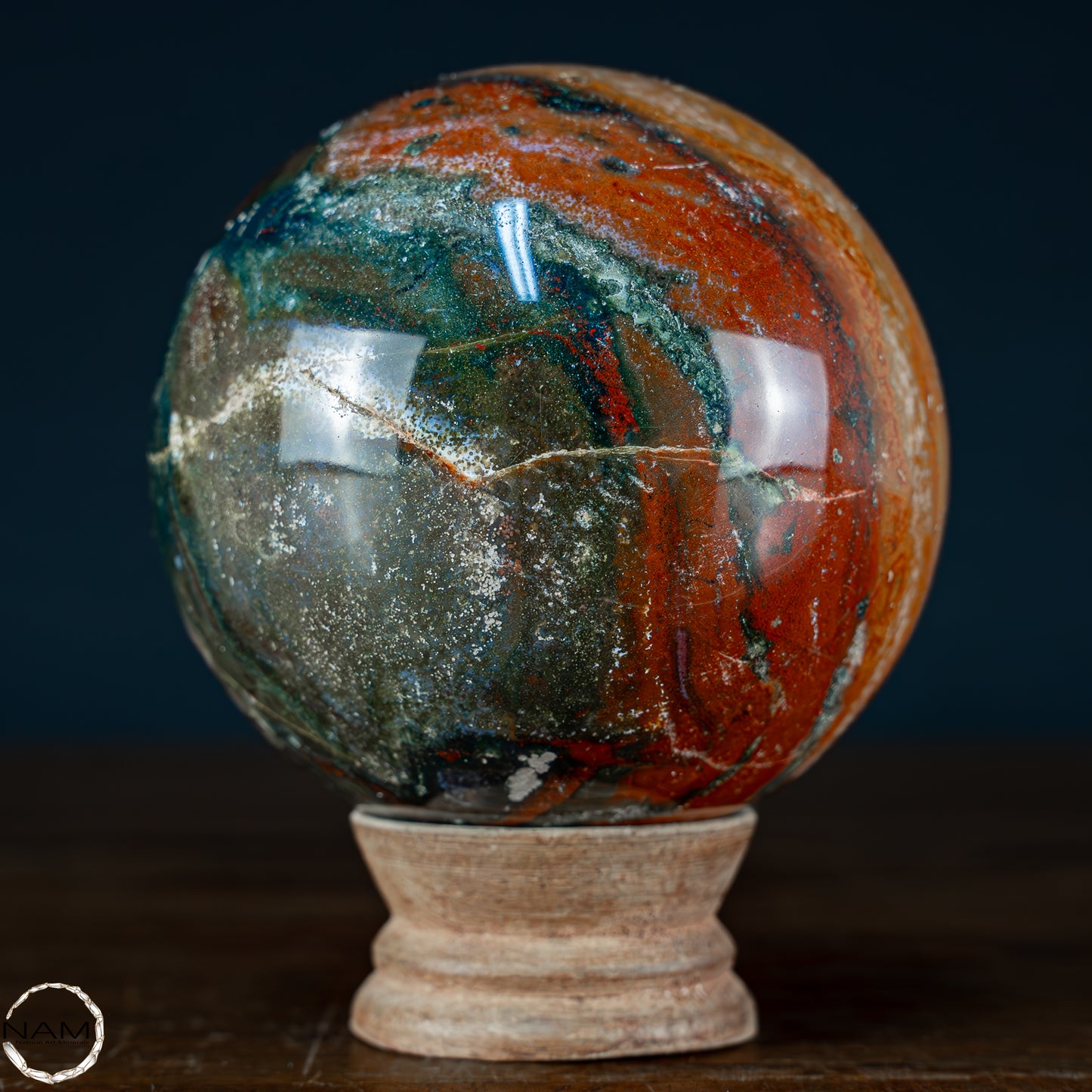 Natürliche Jaspis-Achat Kristall Kugel - 858,91g - 87mm