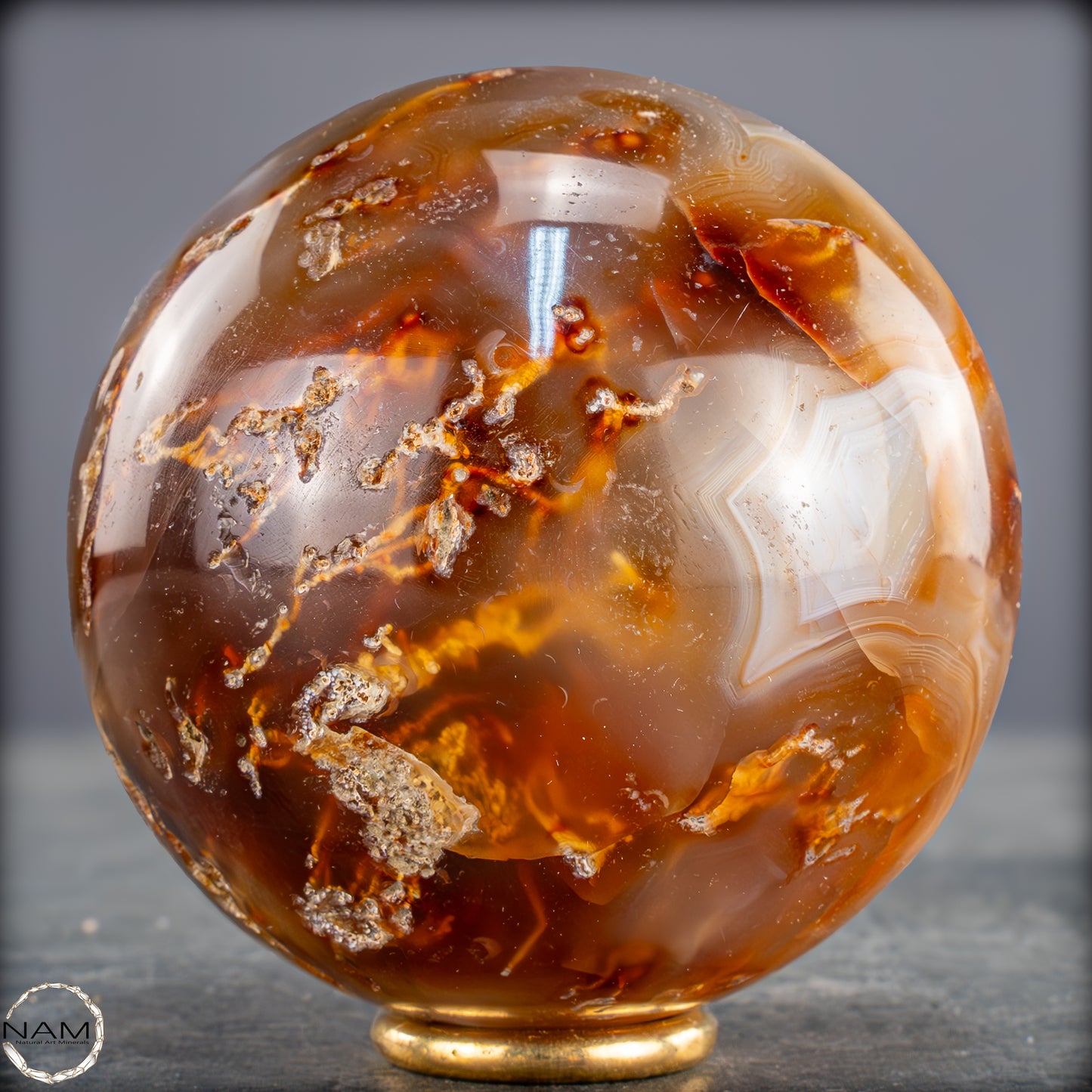 Natürliche Mehrfabige Carneol Kristall Kugel - 568,37g - 76mm