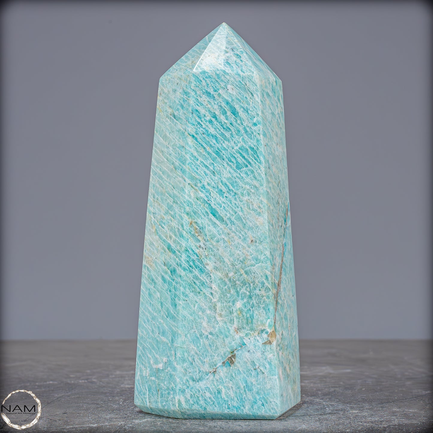 Natürlicher Funkelnder Amazonit Kristall-Obelisk - 812,05g