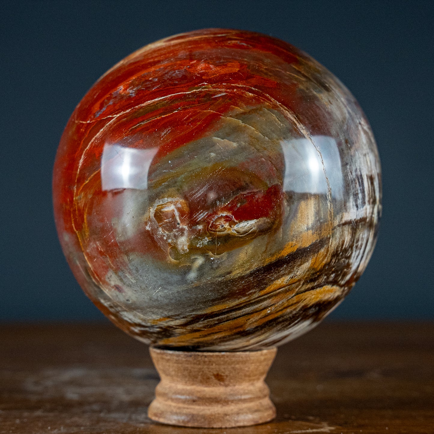 Natürliche Kugel aus Versteinertem Holz - 1871,73g - 117mm