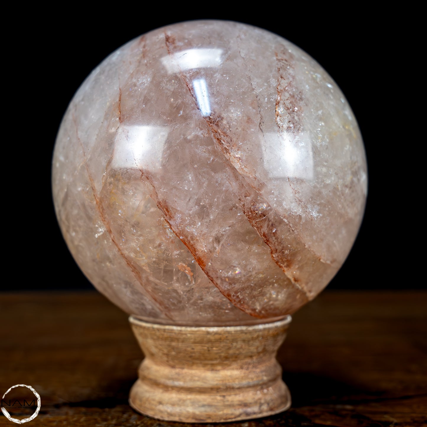 Natürliche Rote Feuerquarz Kristall-Kugel - 849,72g