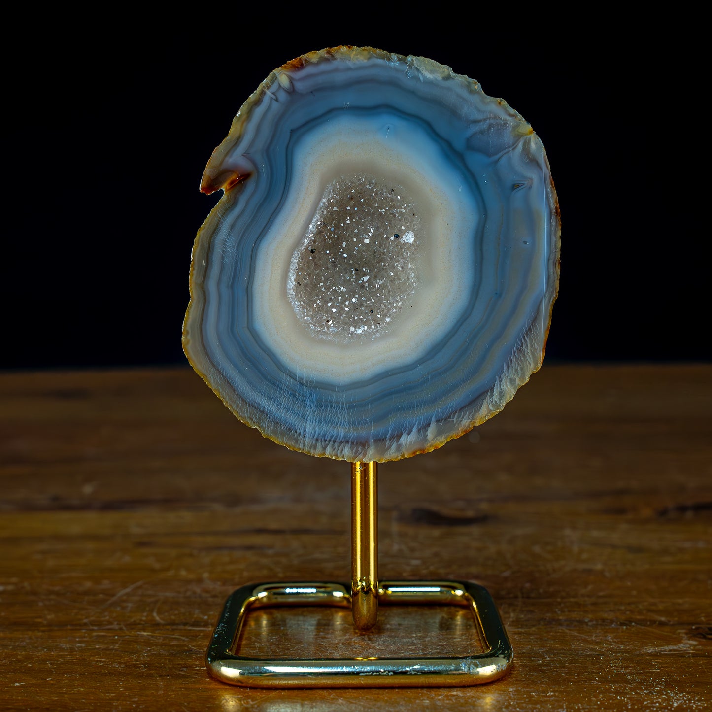 Natürliche Achat Kristall-Druse auf Ständer, Brasilien - 337,39g