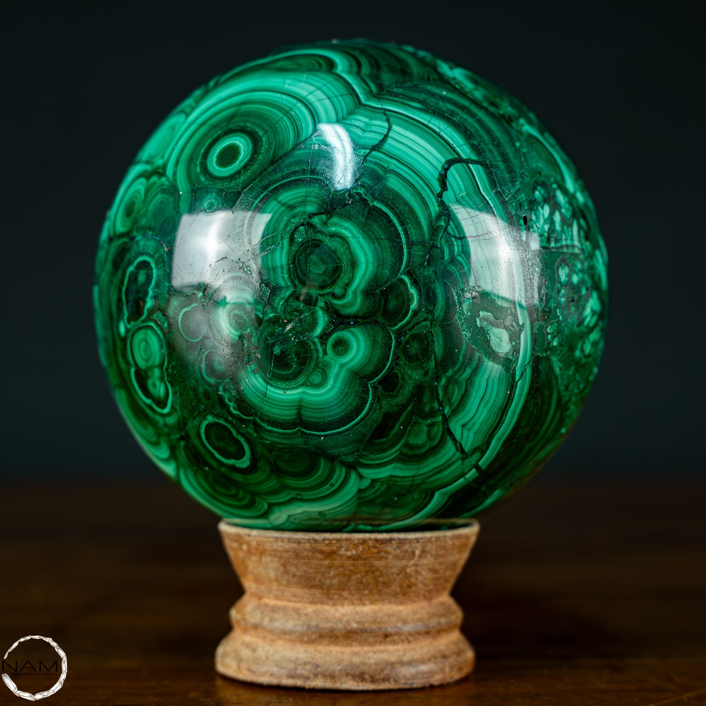 Natürliche Malachit-Kristall Kugel, Kongo - 1020,22g - 85mm