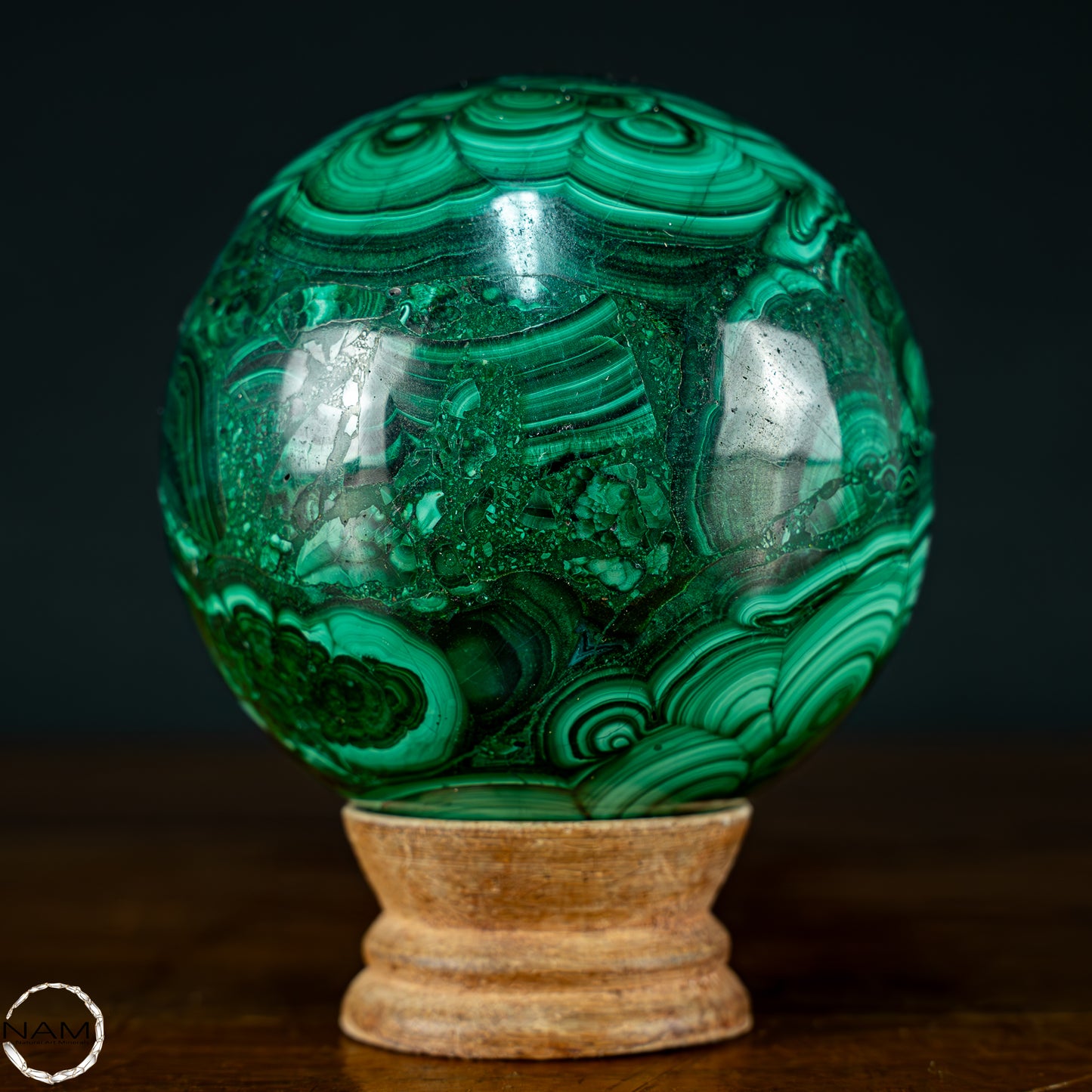 Natürliche Malachit-Kristall Kugel, Kongo - 1020,22g - 85mm