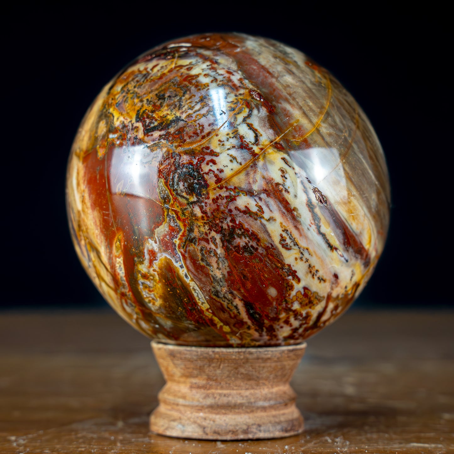 Natürliche Kristall-Kugel aus Versteinertem Holz - 984,17g - 90mm