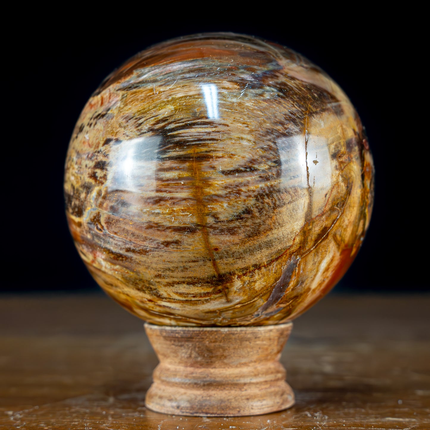 Natürliche Kristall-Kugel aus Versteinertem Holz - 984,17g - 90mm