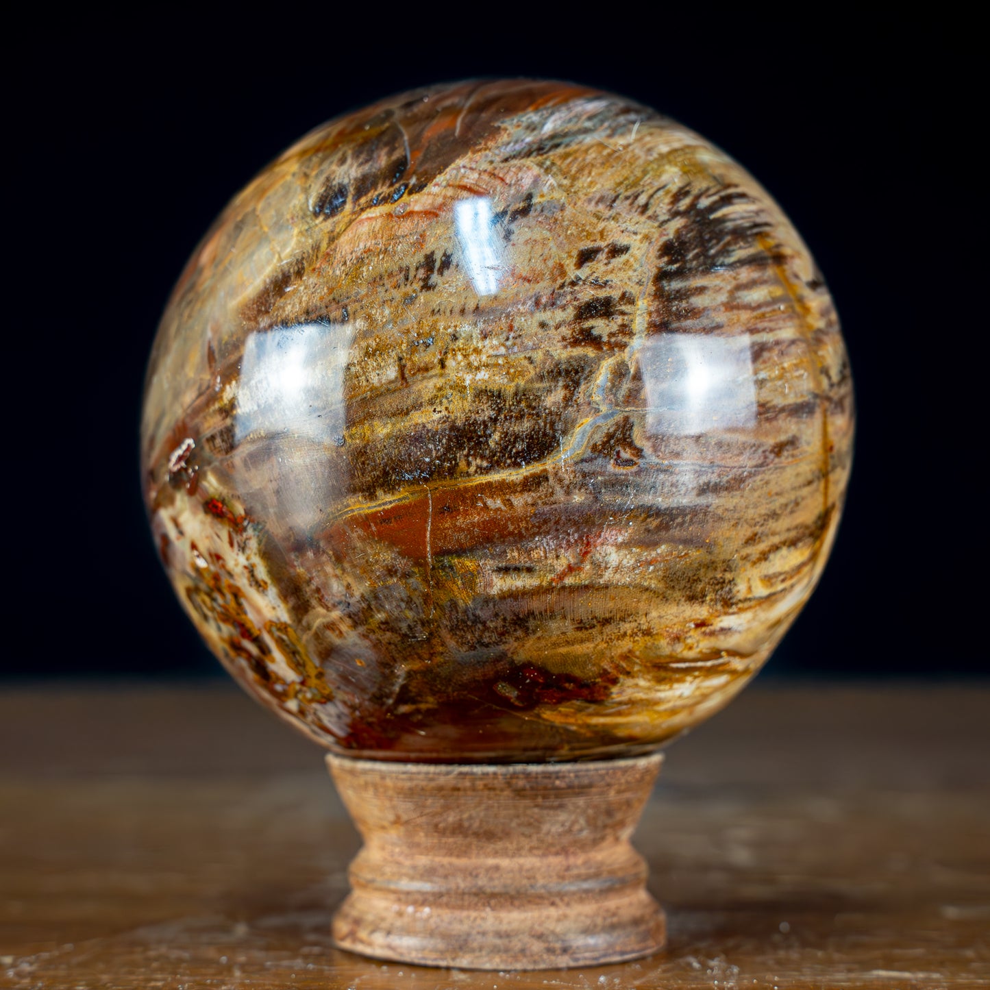 Natürliche Kristall-Kugel aus Versteinertem Holz - 984,17g - 90mm