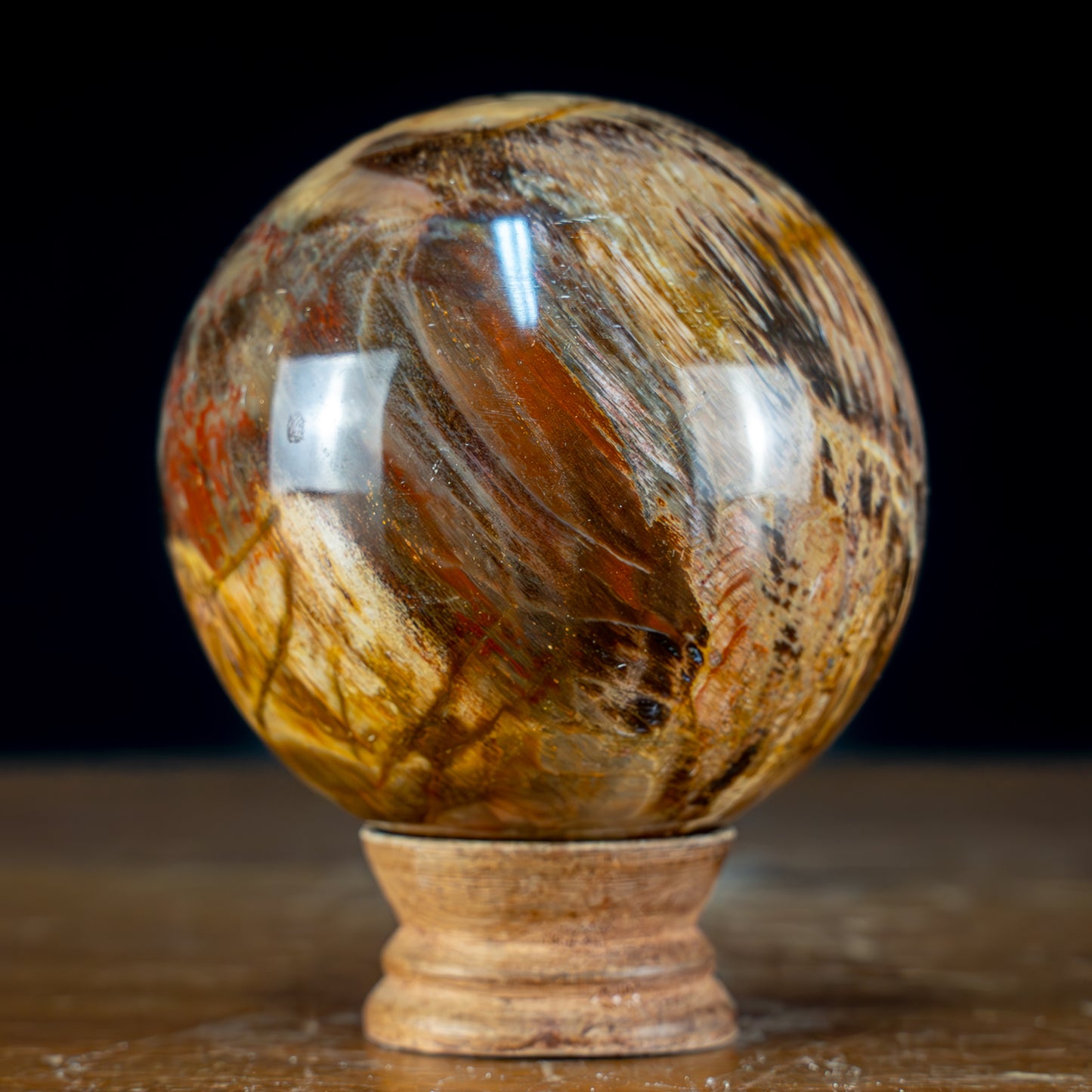 Natürliche Kristall-Kugel aus Versteinertem Holz - 984,17g - 90mm